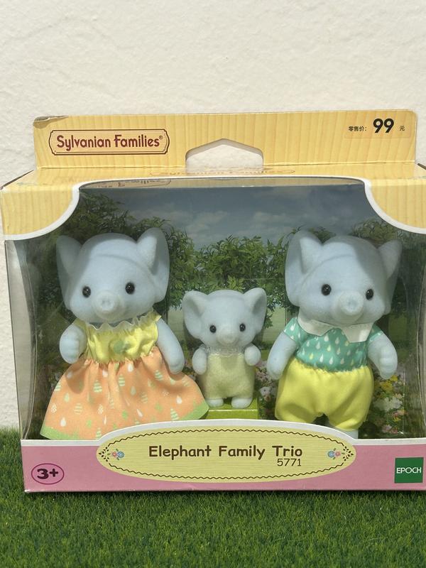 Sylvanian Families Elephant Family 5771 Trio + Baby Twins Set Calico Critters