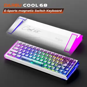 DAREU COOL68 Wired 65% Magnetic Switch Gaming Keyboard | Rapid Trigger 0.01mm RT, 0.1ms Latency, 8000Hz Polling Rate | RGB with Music Flow, Web Driver | E-Sport PC/PS5 Gaming Accessories Creamy Keyboard
