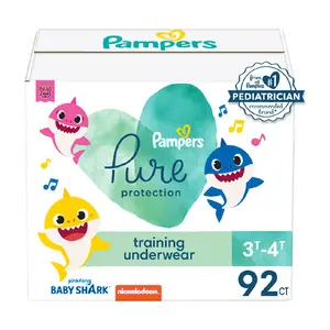 Pampers Pure Protection Training Underwear - Baby Shark - Size 3T-4T - 92ct