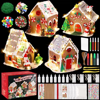 Cynkeyee Gingerbread House Christmas Figurine – LED Lighted Resin Christmas Village Decor – Holiday Home Decoration & Gift - View #4