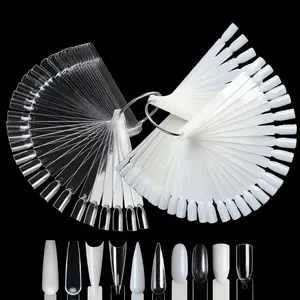 Clear Nail Swatches Sticks Nail Art Supplies For Manicure Nail Art Polish Display And Home, Transparent Nail Practice Tips Sample Sticks Color Display Board Accessories With Ring