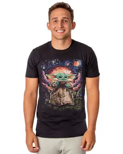 Star Wars The Mandalorian Shirt Men's Grogu Painting Short Sleeve Tee