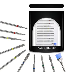 10 count  Drill Bits Set, 3/32 Inch  Cuticle  Bits Kit for  Drill E-File, Manicure Pedicure Remover Tools for  Gel Nails, Salon Home  Care Supplies,
