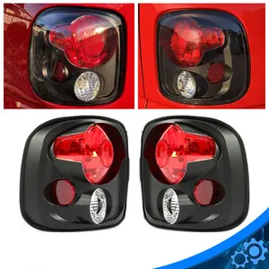 For 99-04 Chevy GMC Sierra Silverado Stepside Black Tail Lights Lamp Rear Brake