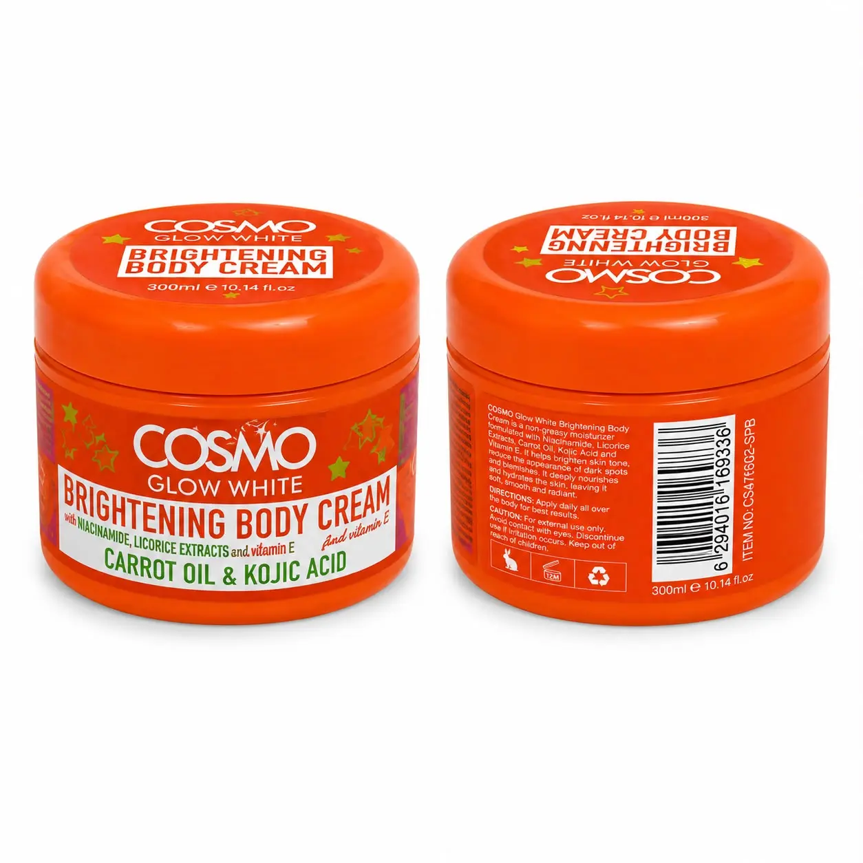 COSMO Carrot Oil Daily Hydrating Body Cream for All Skin Types, 300 mL