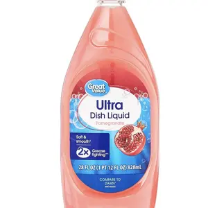 Great Value Ultra Dish Liquid Pomegranate 28 FL OZ Soft & Smooth 2x Grease Fighting Compare to Dawn