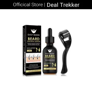 EAST MOON Beard Growth Kit-Beard Care Serum&Beard Massage Derma Roller,Beard Care Nutritional Oil, Making Beards Thicker and More Shiny, Men's Daily Beard Care Products and Tools