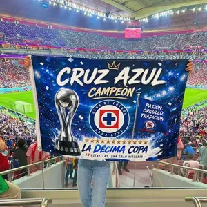 Mexico Blue Football Champions Flag 3x5 FT / 2x3 FT, Soccer Victory Banner, Stadium Fan Wall Decor, Sports Celebration Flag for Home, Bedroom & Game Room