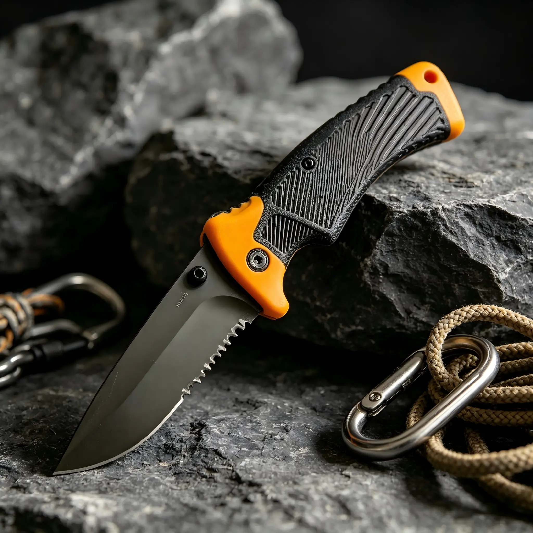 Folding Pocket Knife, 3.7" D2 carbon Steel Blade Rubber Plastics Handle Small EDC Knife with Pocket Clip for Men Women, Camping Survival Hiking Knives Outdoor Tool Durable Outdoor Tool