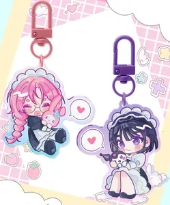 Alien Stage Mizi And Sua Acrylic Keychain - Cute Acrylic Cartoon Keychain, Funny Meme Character Charm for Keys, Bags, Backpack, Durable Gift for Fans & Collectors