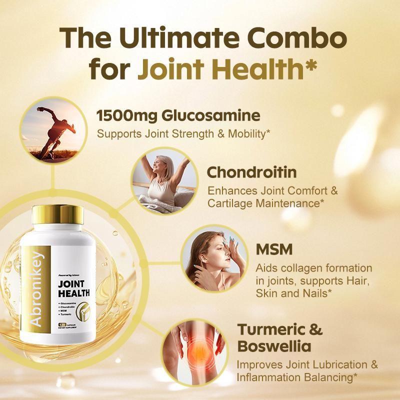Joint Health Supplement for Women & Men with Glucosamine, Chondroitin, MSM & Turmeric - 120 Capsules