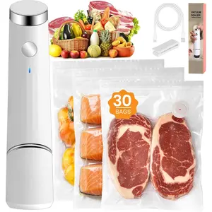Compact Vacuum Sealer for  (Portable Vacuum Sealer Machine+30  Bags) Compact Handheld  Saver for Meat, Camping & RV Travel,Seal  6X  , Portable & , Easy-Clean