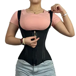 QUISHAPER Women's Solid Zip Up Highwaist Waist Trainer, Casual Breathable Comfortable Tummy Control Shapewear Cincher for Fall, High Compression Girdle Shaper
