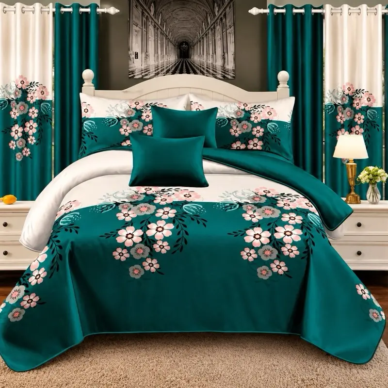 HAVANA 10-Piece King Floral Bedding & Curtain Set