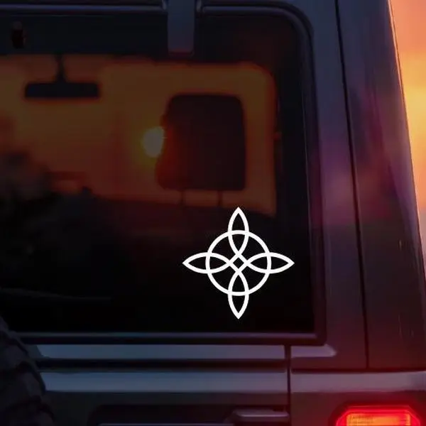 Wiccan Protection Symbol Vinyl Car Decal – Sacred Pagan Protection Sigil Sticker for Car Window Laptop Tumbler – Witchcraft, Wicca & Spiritual Gothic Vinyl Decal