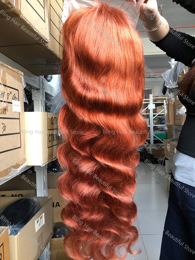 Bling Hair Reddish Brown Human Hair Wigs #33 13x4 Body Wave Lace Frontal Wigs For Women Auburn Colored 13x6 Lace Frontal Wigs On Sale 180% Density