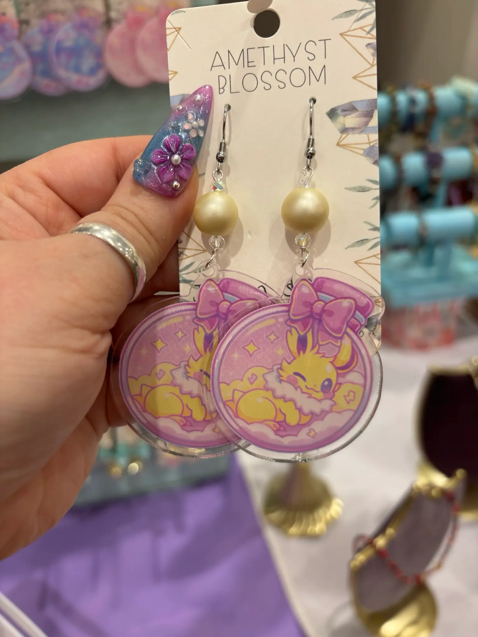 Elemental Electric Fox Potion Bottle Earrings