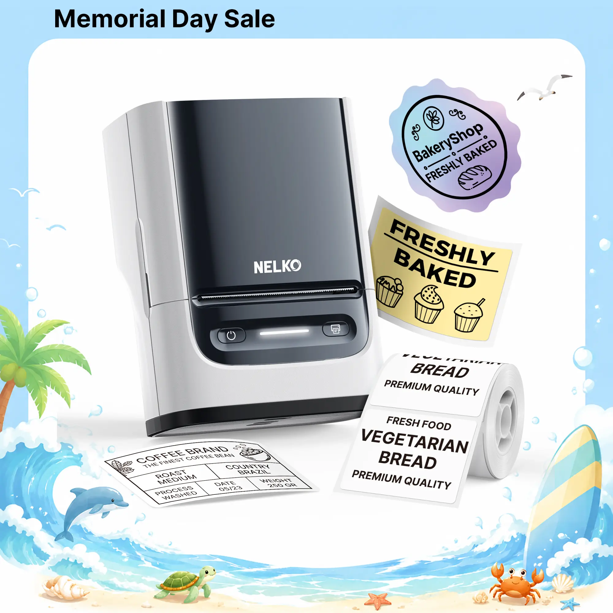 PM220 Portable Bluetooth Label Maker Printer, Wireless Label Printer, AI Printer, Sticker Printer, Portable Thermal Printer for Small Business, Homes and Offices, TikTokShopBlackFriday #SummerVibes