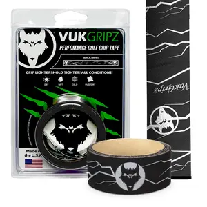 VukGripz Golf Overgrip Tape for Clubs, Friction-Based Non-Slip Control, All-Weather Easy Regrip, White