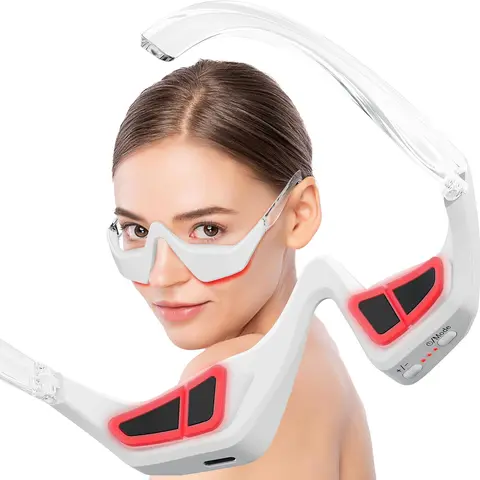 Under Eyes Red Light Therapy Eyelift Massager Glasses,Microcurrent Eye face led red light Beauty Device under Eye Massager Eyes Bag Remover for Reduce Dark Circles Puffiness Wrinkles Relax Eye Strain