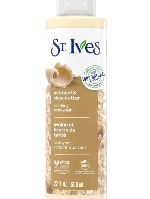 St. Ives Oatmeal & Shea Butter Moisturizing Body Wash for Sensitive & Dry Skin, 22 fl oz