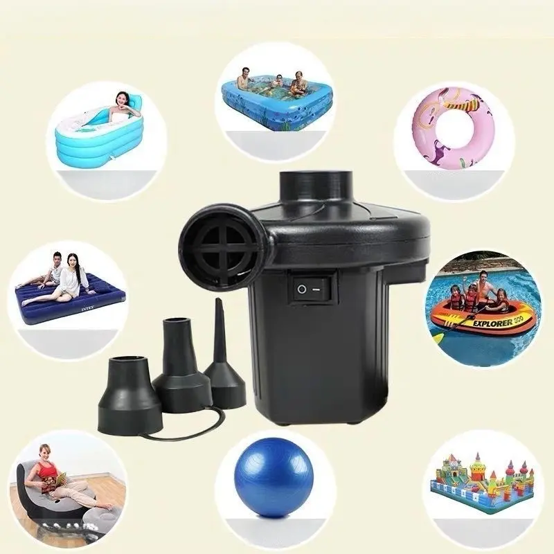 1PC Electric Inflator Pump Multilingual Home Balloon Pump Small Air Pump Car Air Pump 110v, Portable Electric Air Compressor Inflatable Airbed
