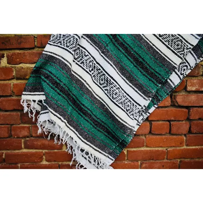 Teal Beach Blanket l Mexican Blanket l Throw Blanket
