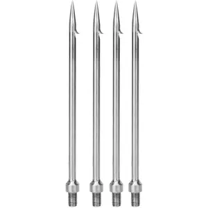4 pcs Stainless Steel Single Prong Gaff Hook Fishing Harpoon Barb Frog Gigging Spear for Outdoor Fishing Tackle