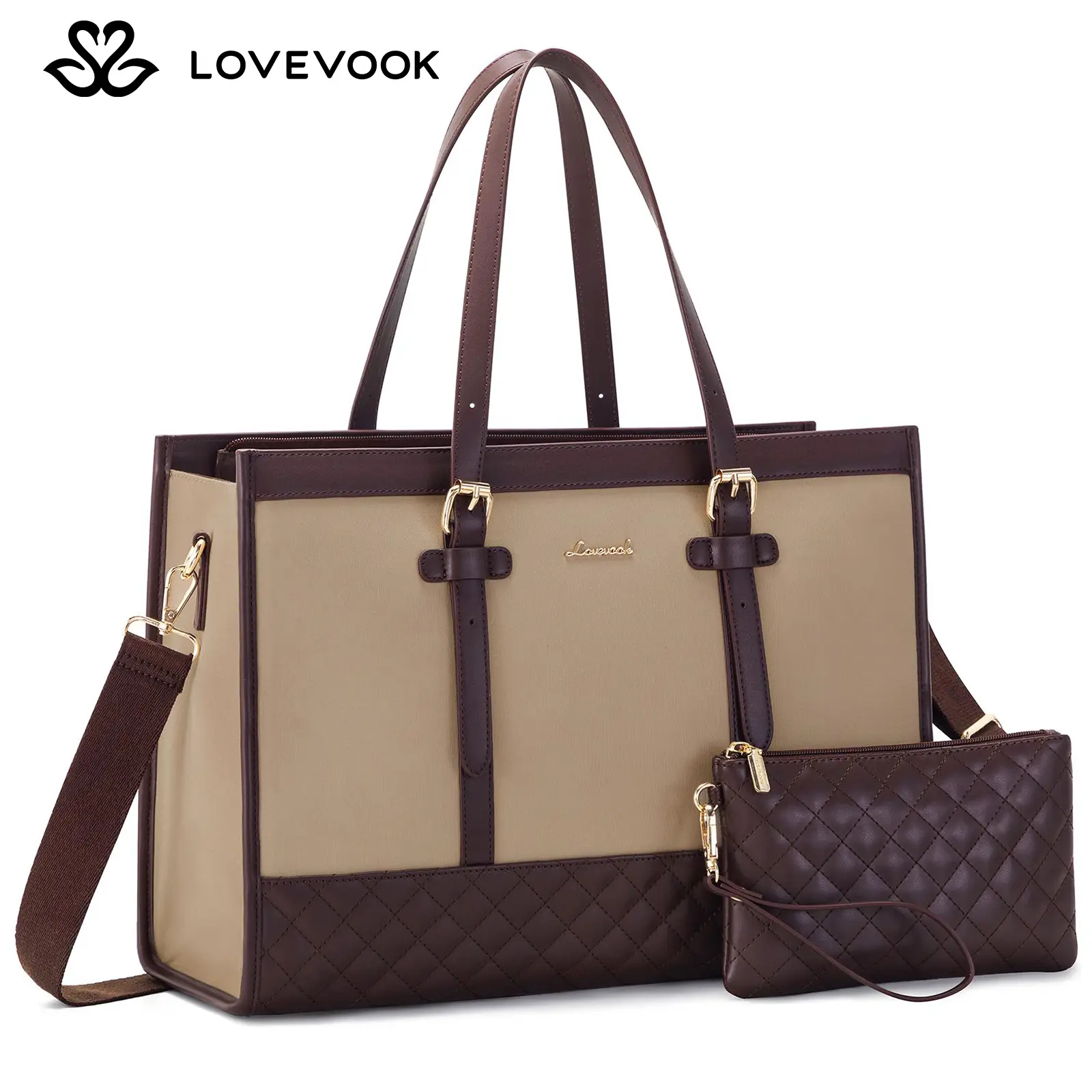 Apricot & Chestnut Brown(Canvas+PU Leather edge) 