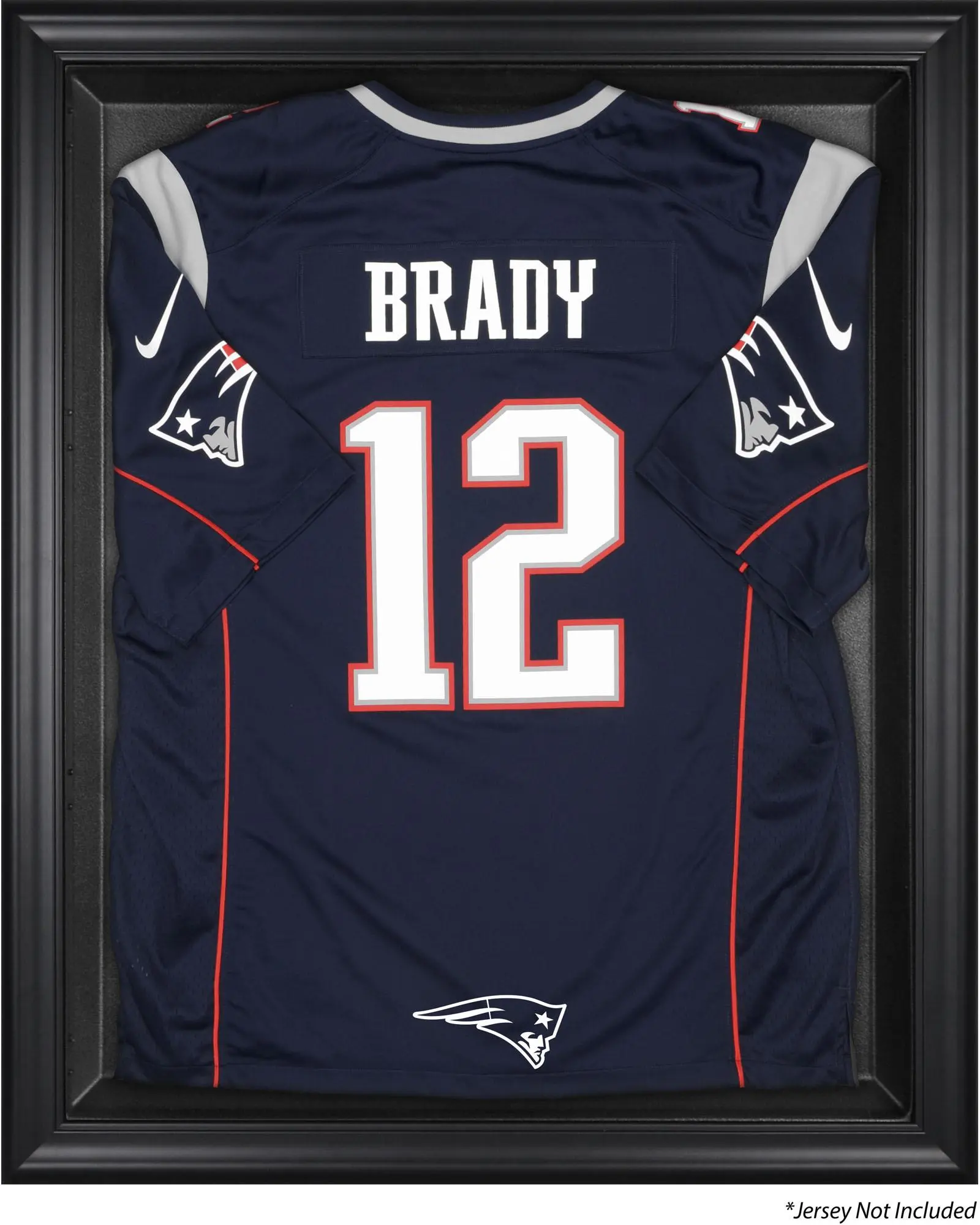 New England Patriots Black Framed Jersey Logo Display Case - NFL Memorabilia