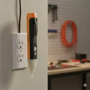 Non-Contact Voltage Tester Pen with LED & Buzzer Alarm, Led Voltage Display, 90V-1000V AC Detection, Live/Neutral Wire Finder, High Precision Electrical Tester for Home & Professional Electricians, Essential Safety Tool, Outlet Tester