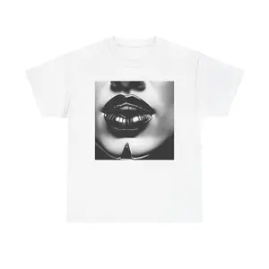 Y2K McBling Lips Kiss Black And White 90s Woman T-shirt Comfort Womenswear Casual baby tshirt