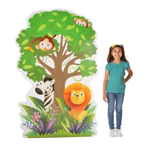 44" x 70" 3D Zoo Animal Party Tree Cardboard Cutout Stand-Up