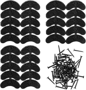 Heel Plates 30 PCS Rubber Shoes Heel Taps Tips Repair Pad Replacement  Boots and Shoes with Nails (Black)