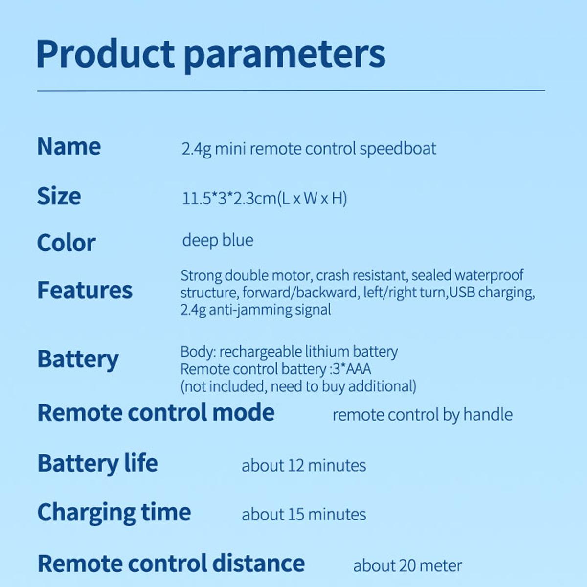 RC Boat for Kids 2.4GHz 8 km/h High Speed RC Boat Electric Racing Boat Waterproof 500mAh USB Rechargeable RC Boat Toy Ship Summer Water Toy Gift for Kids Adults