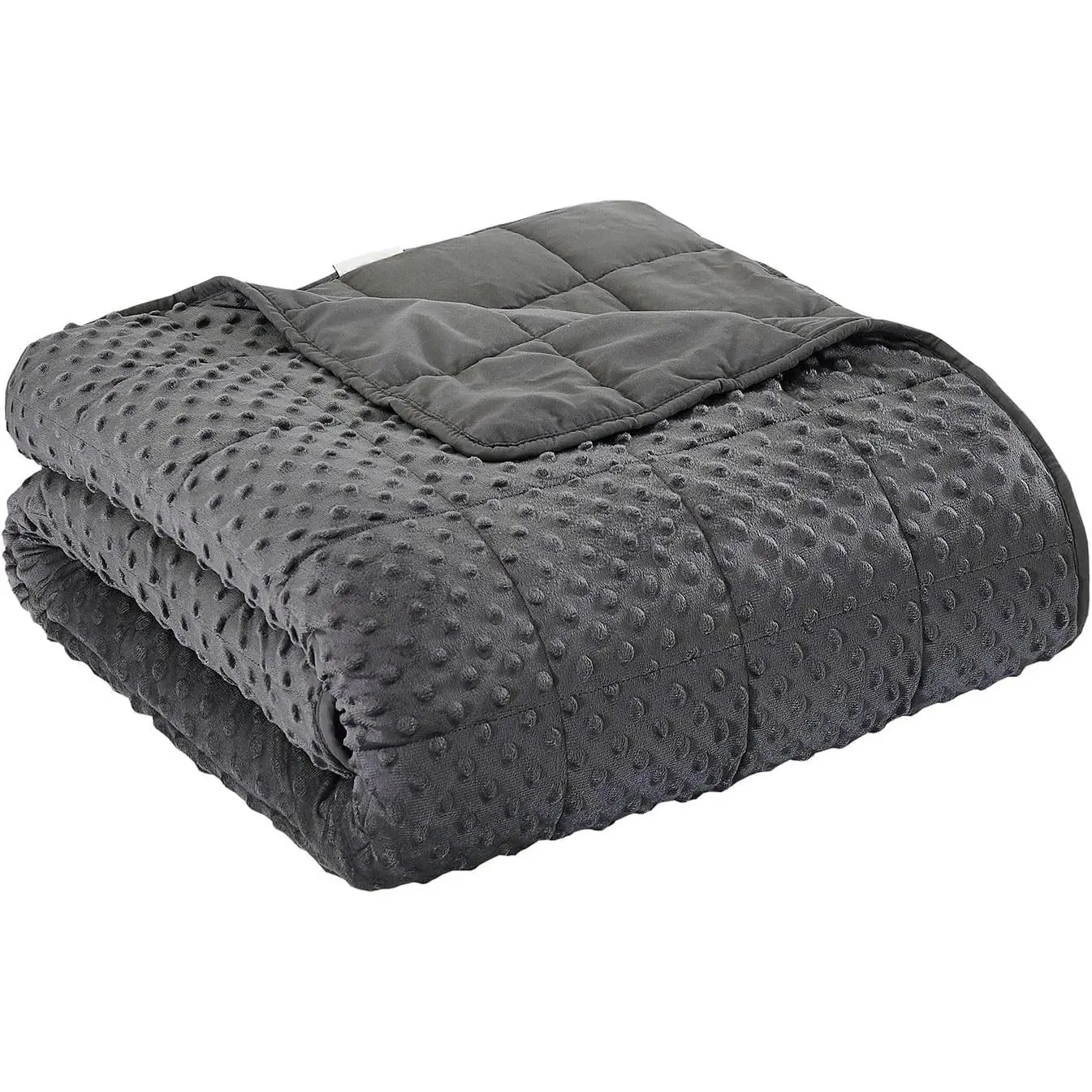 20 lbs Synthetic Weighted Blanket for Adults - Breathable, Soft, Durable Modern Home Bedding, 60"x80" Dark Grey All-Season Use Throw with Glass Dot Grid, Low-Temperature Dry Compatible