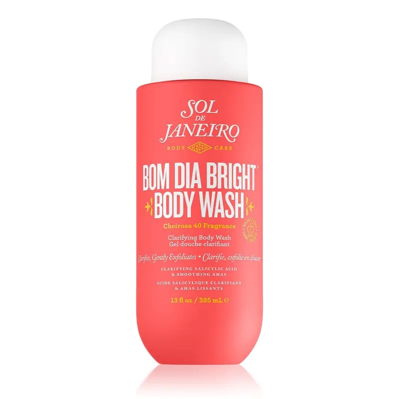 sol de janeiro Bom Dia Bright Clarifying AHA BHA Body Wash - Clarifying, Exfoliating Sulfate-Free Body Cleanser for Smooth, Visibly Brighter Skin; Vanilla-Black Amber Plum Cheirosa 40 Scent