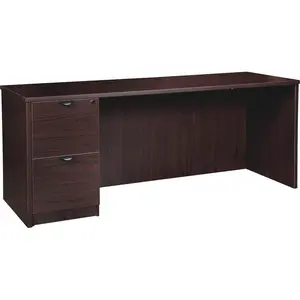 Lorell Prominence 2.0 Espresso Laminate Left-Pedestal Credenza - 2-Drawer - 72" x 24"29" , 1" Top - 2 x File Drawer(s) - Single Pedestal on Left Side - Band Edge - Material: Particleboard - Finish: Th