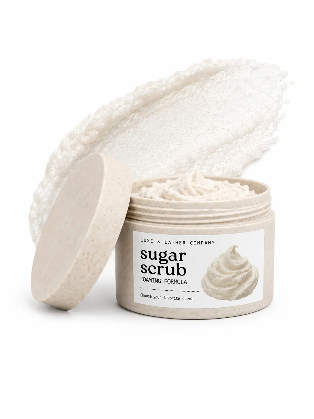 Whipped Sugar Scrub, Foaming Soapy Sugar Scrub, Exfoliating, Large 9.5 oz. Jar