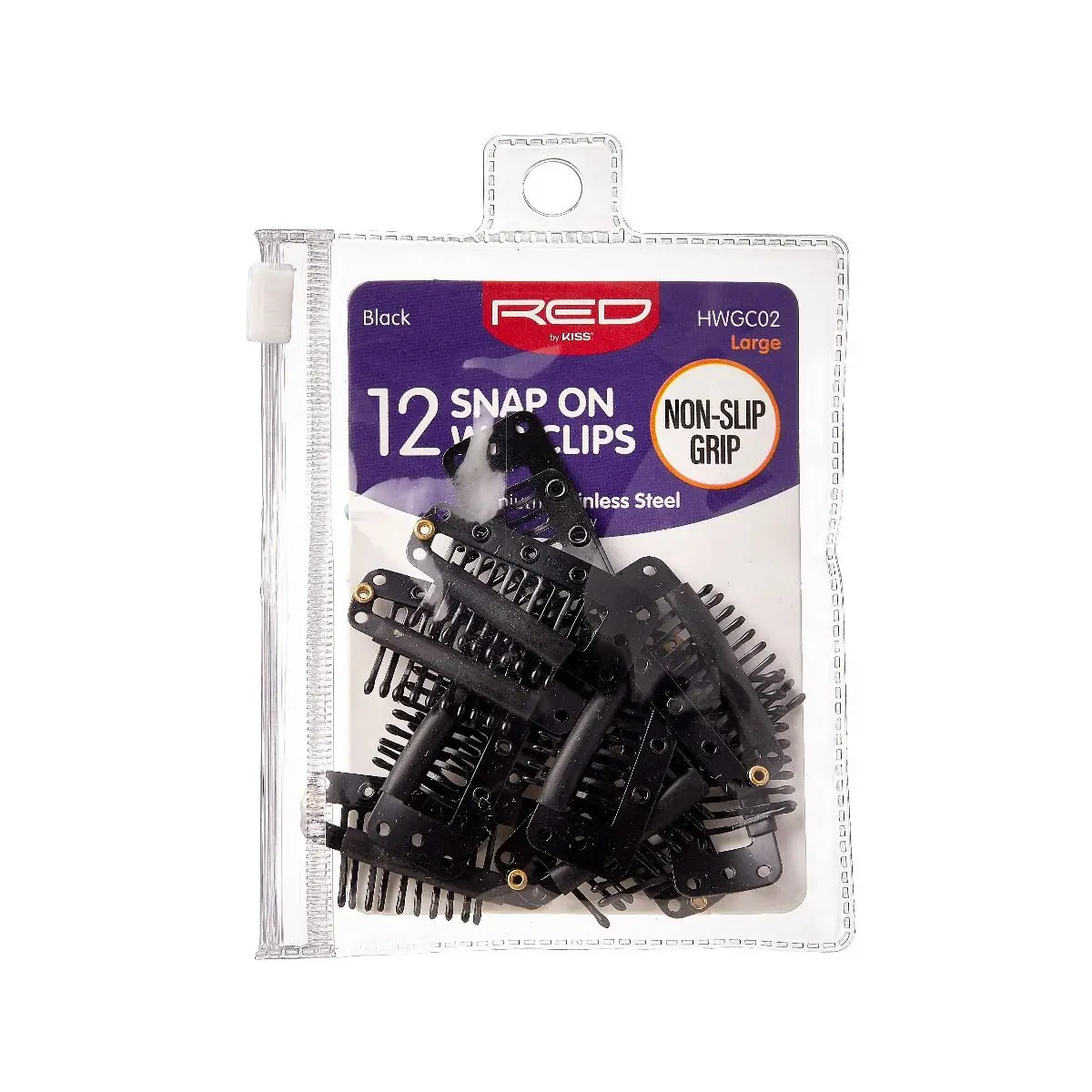 RED Wig Clips 12 Count Large Black - High-Quality Wig Clips for Everyday Use