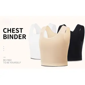 Women's FTM Transgender Binder, Breathable Compression Bralette, Sleeveless Open Front Casual Tank Top