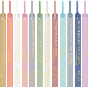 12 count  Bookmark, Christian Bookmarks for Women Leather Bookmark Gifts for Women Mom  Book Lovers Readers Students (Pastel)