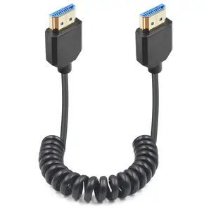 8K HDMI Coiled Cable 1-4FT, Short HDMI Cable Coiled with 8K@60Hz, 4K@240Hz and HDR for Camera Monitors, Capture Cards, PS5, Xbox Series X/S, RTX4080/4090, RX 7800/7900 and More