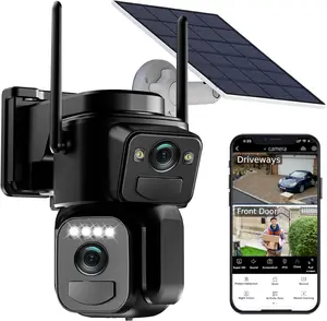 BEENOCAM Outdoor 2k WiFi Dual Lens Wireless Solar Security Cameras-- 24 H Continuous Solar Power,Color Night Vision,360° PTZ Dual Screen,Two-Way Talk,PIR Human Detection,Outdoor IP66 Waterproof,Spotlight Alarm,Mother's Day Gift