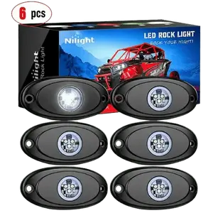 Nilight White LED Rock Lights (6 Pcs)