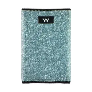 212 MAIN Men's Slim Front Pocket Wallet - Silver Glitter, Eco-Polyester, RFID Blocking, Secure Storage, Bling Fashion Flexible Men's Wallets, Bling Men's Wallets