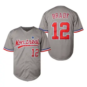 Men's Baseball Jersey #12, Men's Sports Shirt, V-Neck Embroidered Polyester, Breathable and Comfortable Fabric,en Grey Cardigan, Competition Training Suit