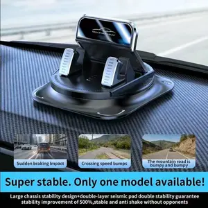 Car Mount Phone Holder, 360 Degree Rotatable Dashboard Stand, Universal Horizontal Vertical Screen Adjuster, Navigation Support