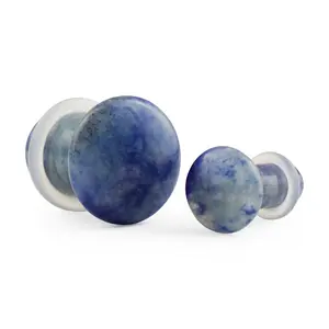 Blue Aventurine Stone Plugs - Single Flare
