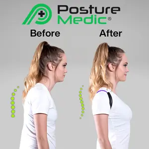 PostureMedic | Dynamic Posture Corrector Training System, Adjustable Resistance Support Device (XS-2XL) - Upper Back Shoulder Neck Pain Support, Helps Strengthen Postural Muscles - Slouch Correction, Ergonomic Muscle Memory Builder for Children & Adults